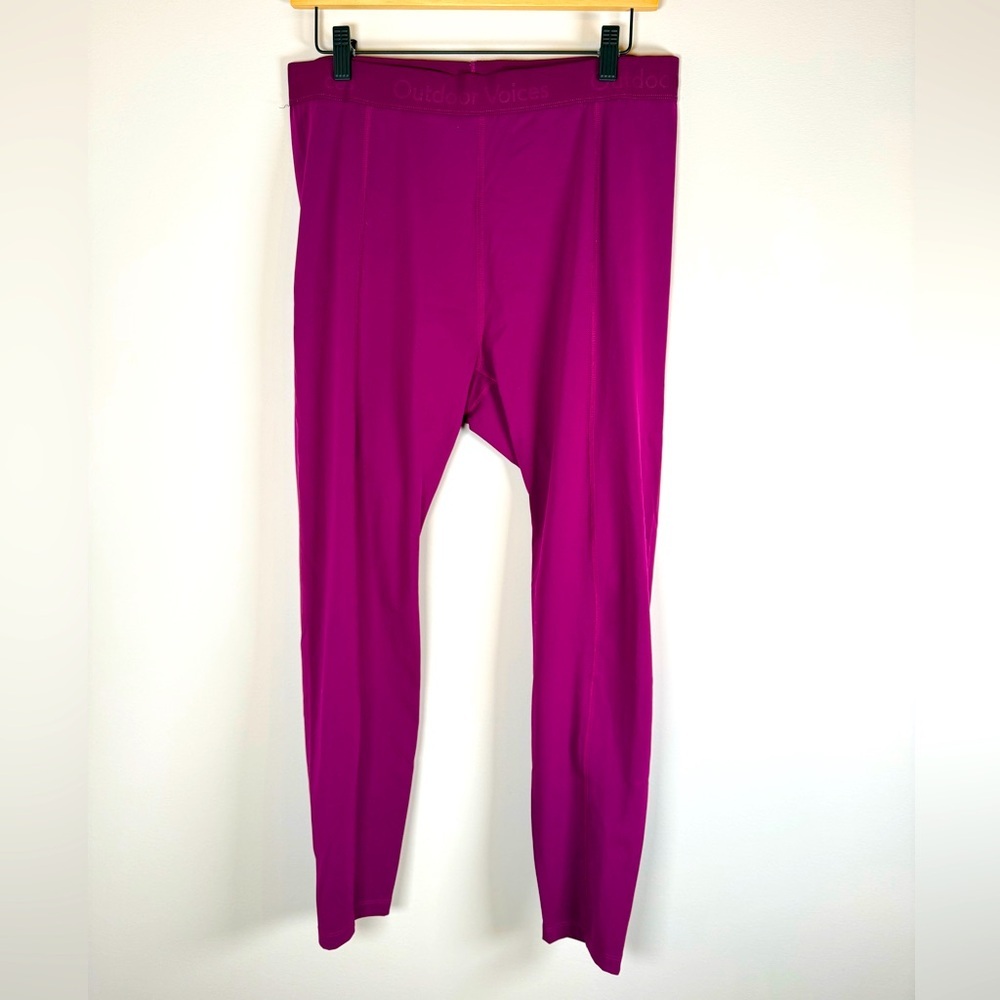 Outdoor Voices Stretchy Full Length Athletic Running Leggings Gym Maroon Size XL